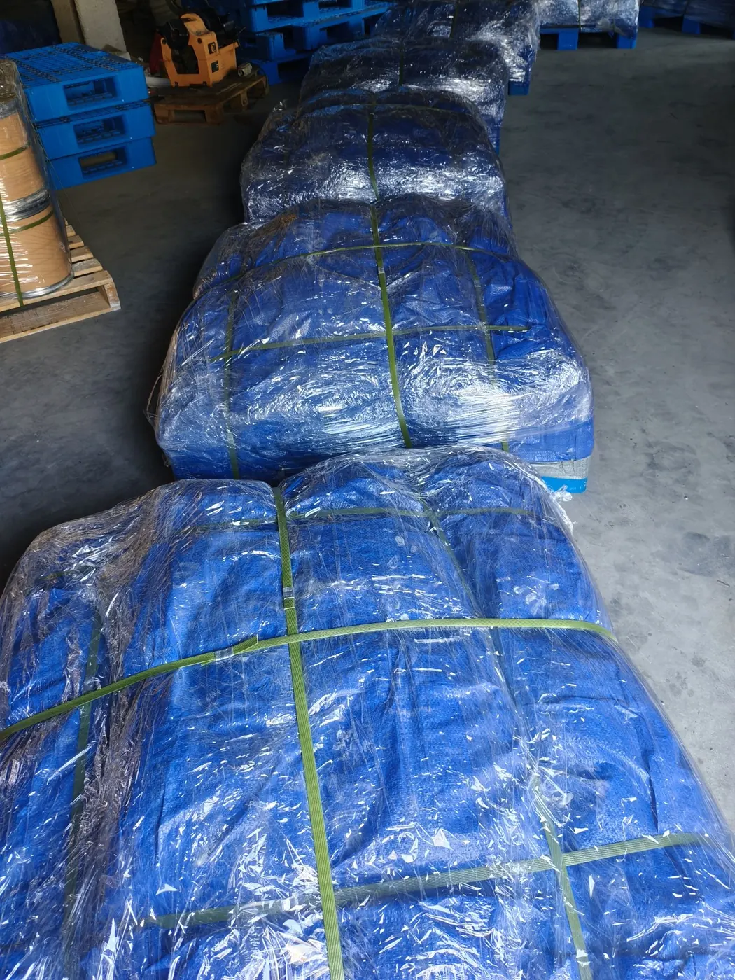 Protected packed material in warehouse